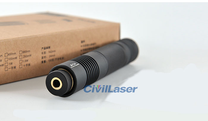 Mobile Operation Without External Power Supply 450nm 1W 1.6W Foucs Adjustable Blue Laser Module Dot